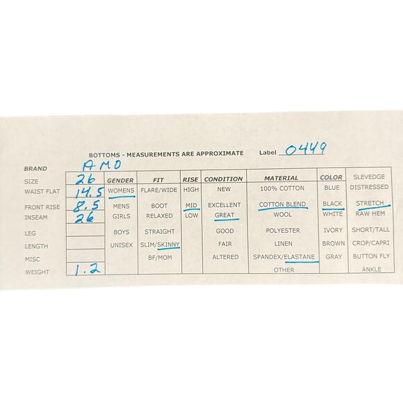 AMO Twist Zip Jeans Womens Size 26 Smoked Black Denim Mid Rise Cropped Skinny - Picture 15 of 15